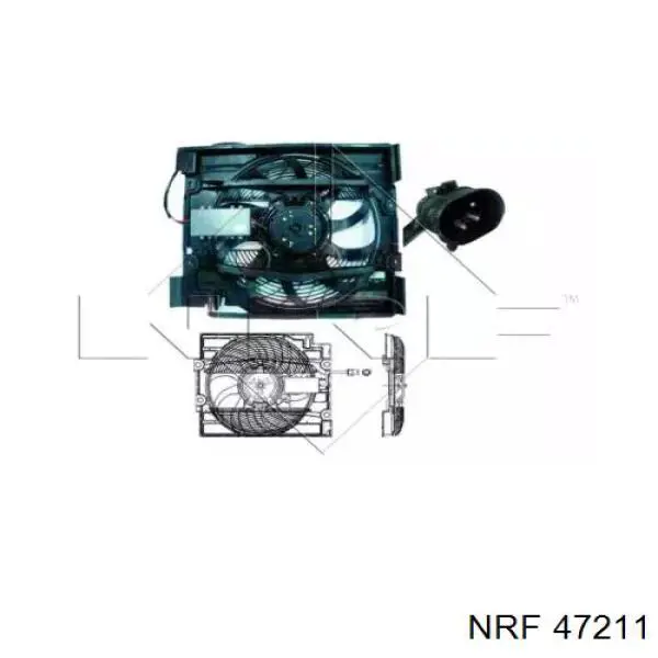 Электровентилятор кондиционера в сборе (мотор+крыльчатка) NRF 47211