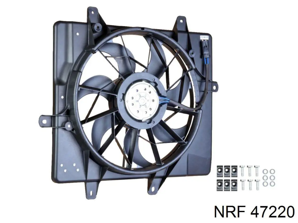 Difusor de radiador, ventilador de refrigeración, condensador del aire acondicionado, completo con motor y rodete 47220 NRF