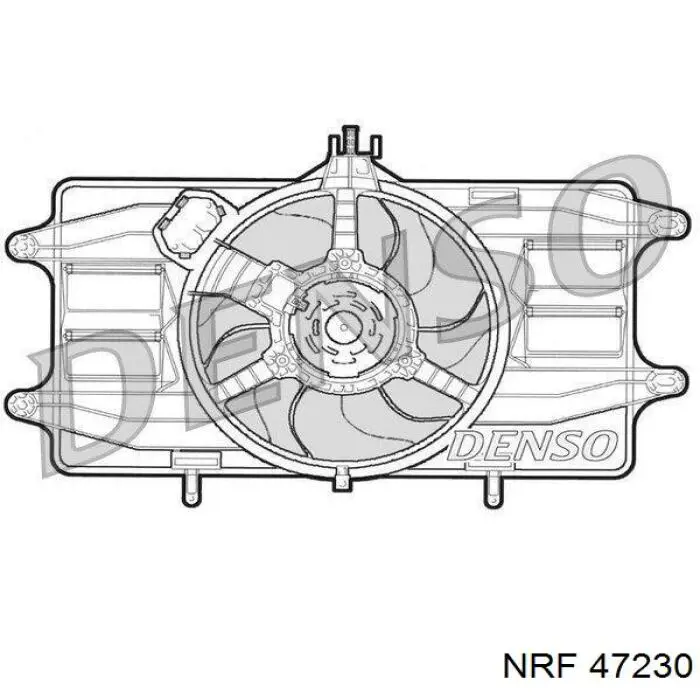 47230 NRF диффузор радиатора охлаждения, в сборе с мотором и крыльчаткой