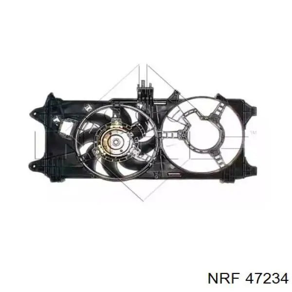 47234 NRF диффузор радиатора охлаждения, в сборе с мотором и крыльчаткой