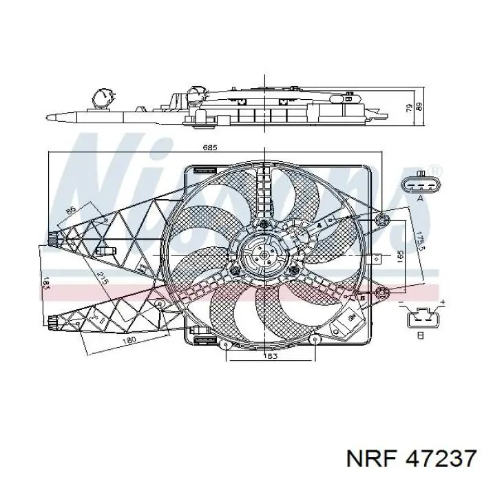 Купить 47237 NRF Диффузор вентилятора в сборе с мотором и крыльчаткой