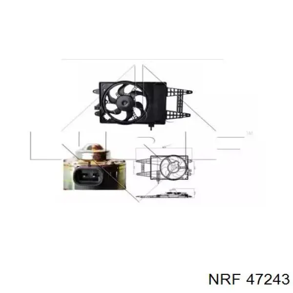 Difusor de radiador, ventilador de refrigeración, condensador del aire acondicionado, completo con motor y rodete 47243 NRF