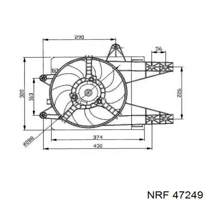 Купить 47249 NRF Диффузор вентилятора в сборе с мотором и крыльчаткой