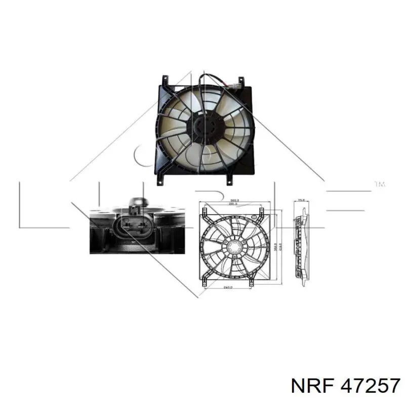 LFK2479 Luzar диффузор радиатора охлаждения, в сборе с мотором и крыльчаткой