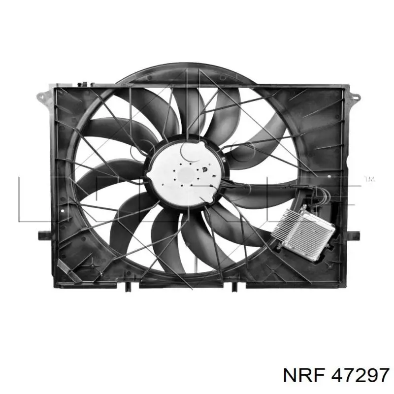 47297 NRF диффузор радиатора охлаждения, в сборе с мотором и крыльчаткой