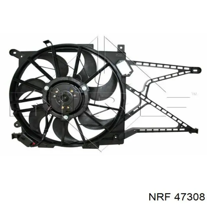 47308 NRF диффузор радиатора охлаждения, в сборе с мотором и крыльчаткой