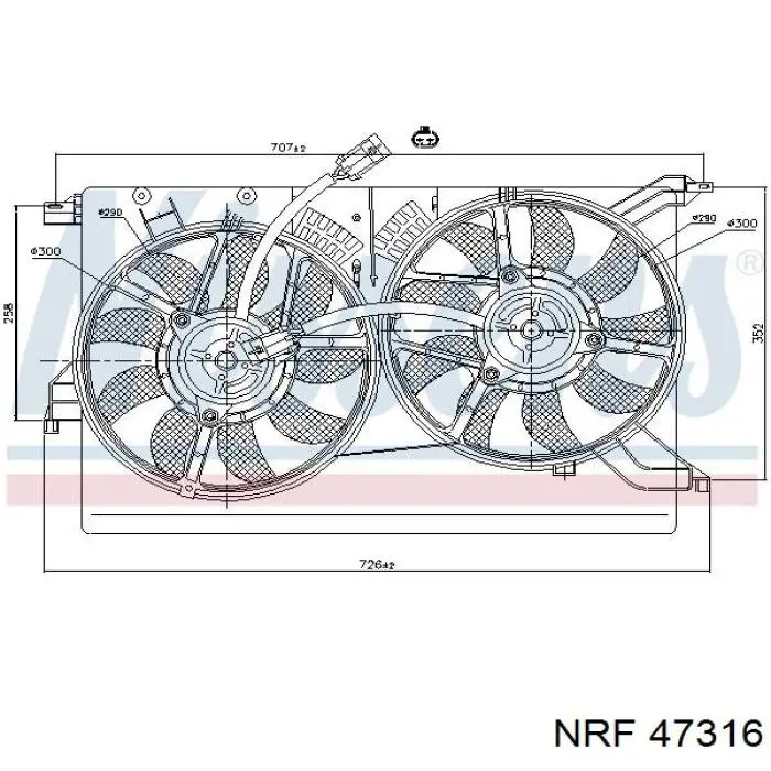 Ventilador (rodete +motor) refrigeración del motor con electromotor, izquierdo 47316 NRF