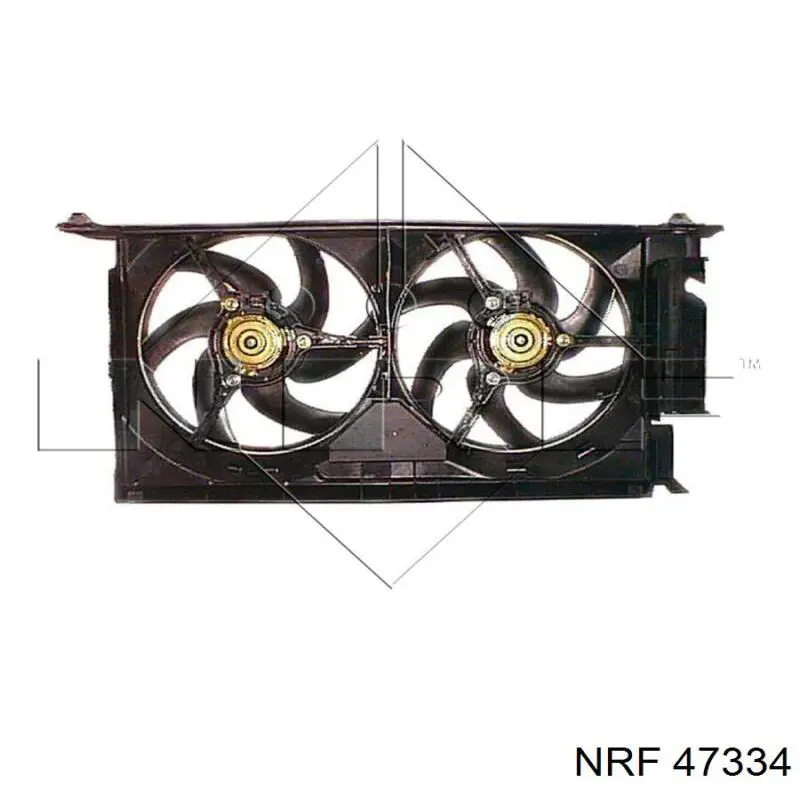 47334 NRF диффузор радиатора охлаждения, в сборе с мотором и крыльчаткой