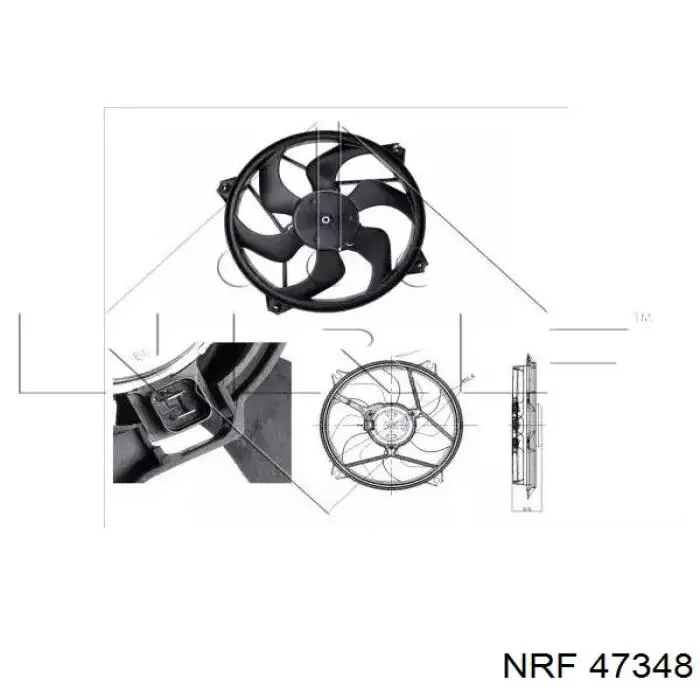 Электровентилятор охлаждения в сборе (мотор+крыльчатка) NRF 47348