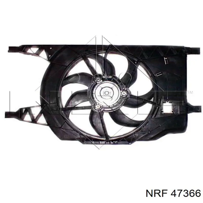 47366 NRF диффузор радиатора охлаждения, в сборе с мотором и крыльчаткой