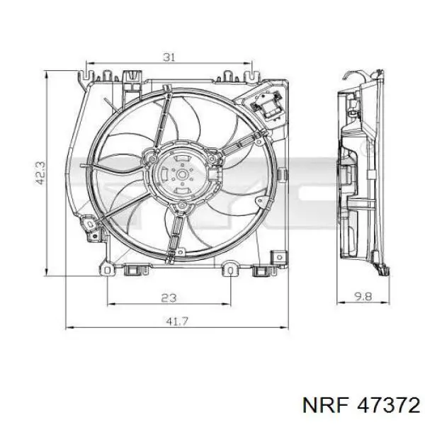 Rodete ventilador, refrigeración de motor 47372 NRF