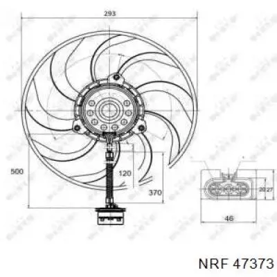 Електровентилятор охолодження в зборі (двигун + крильчатка) 47373 NRF