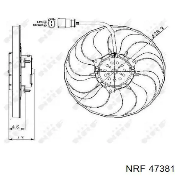 47381 NRF электровентилятор охлаждения в сборе (мотор+крыльчатка правый)