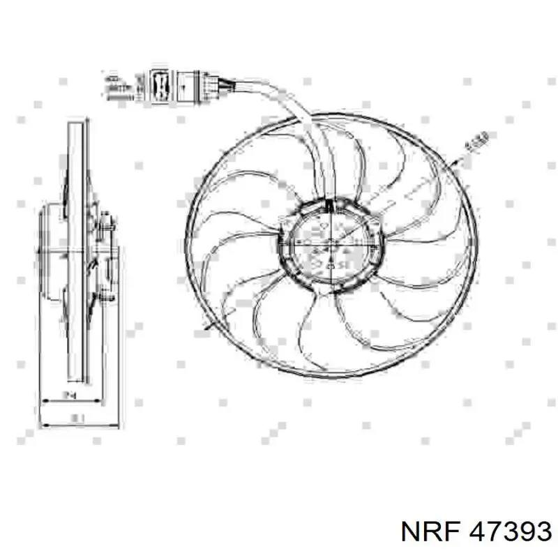 Вентилятор (крыльчатка) радиатора охлаждения NRF 47393