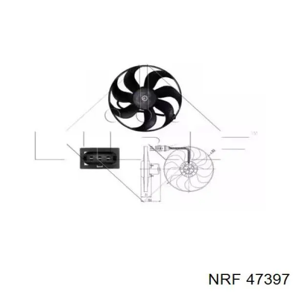 Купить 47397 NRF Электровентилятор охлаждения в сборе (мотор+крыльчатка)
