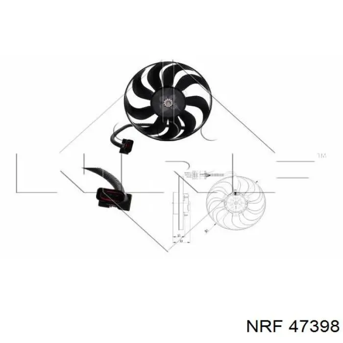 Ventilador (rodete +motor) refrigeración del motor con electromotor derecho 47398 NRF