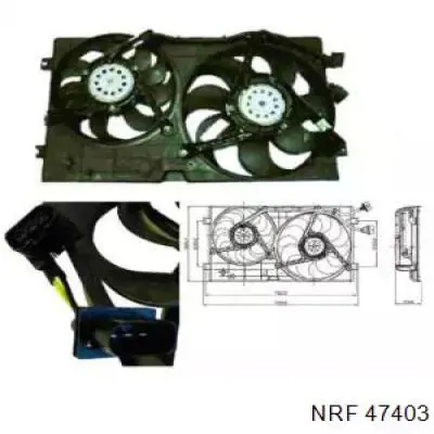 Диффузор радиатора охлаждения в сборе с крыльчаткой NRF 47403