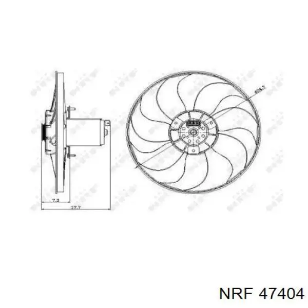 47404 NRF электровентилятор охлаждения в сборе (мотор+крыльчатка)