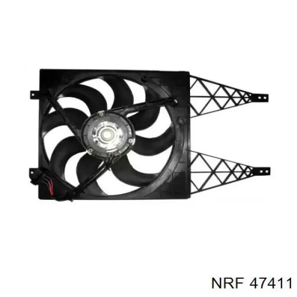 47411 NRF диффузор радиатора охлаждения, в сборе с мотором и крыльчаткой