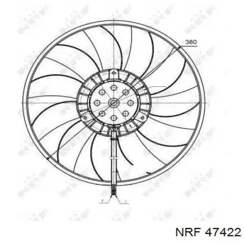 Вентилятор (крыльчатка) радиатора охлаждения левый NRF 47422