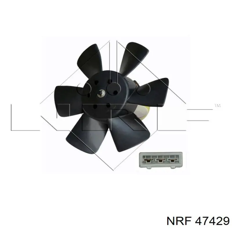 Электровентилятор охлаждения в сборе (мотор+крыльчатка) NRF 47429