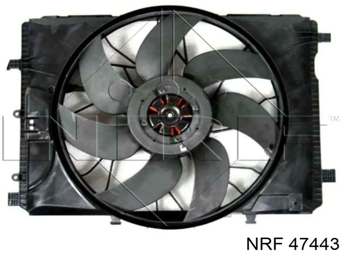 Difusor de radiador, ventilador de refrigeración, condensador del aire acondicionado, completo con motor y rodete 47443 NRF