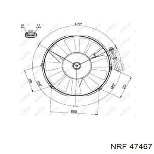 Ventilador (rodete +motor) aire acondicionado con electromotor completo 47467 NRF