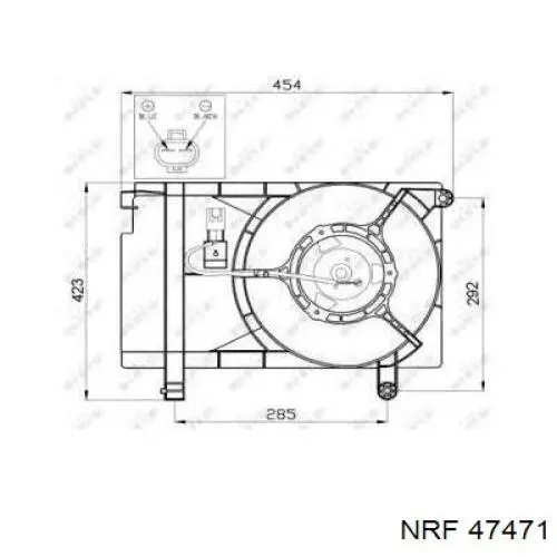 Диффузор радиатора охлаждения в сборе с крыльчаткой NRF 47471