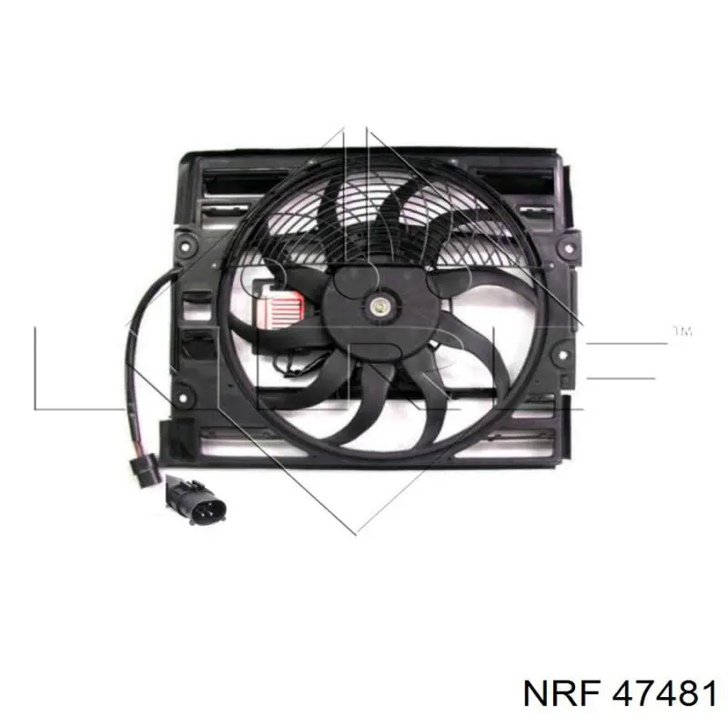 47481 NRF диффузор радиатора охлаждения, в сборе с мотором и крыльчаткой