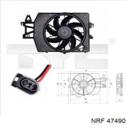 Диффузор радиатора охлаждения в сборе с крыльчаткой NRF 47490