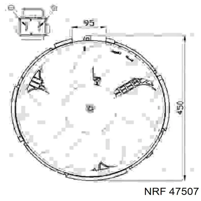 47507 NRF электровентилятор охлаждения в сборе (мотор+крыльчатка)