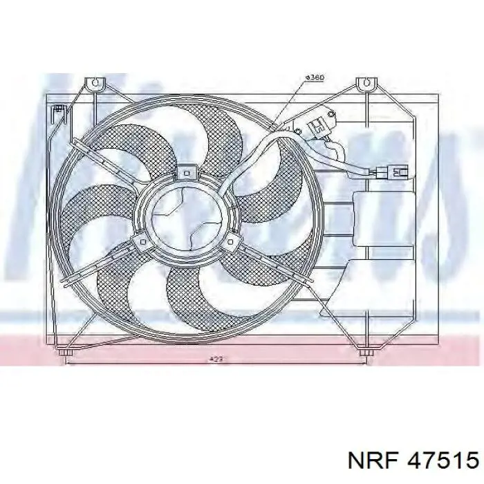 Диффузор радиатора охлаждения, в сборе с мотором и крыльчаткой на KIA Rio II 