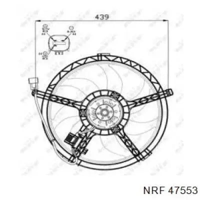 Диффузор радиатора охлаждения в сборе с крыльчаткой NRF 47553