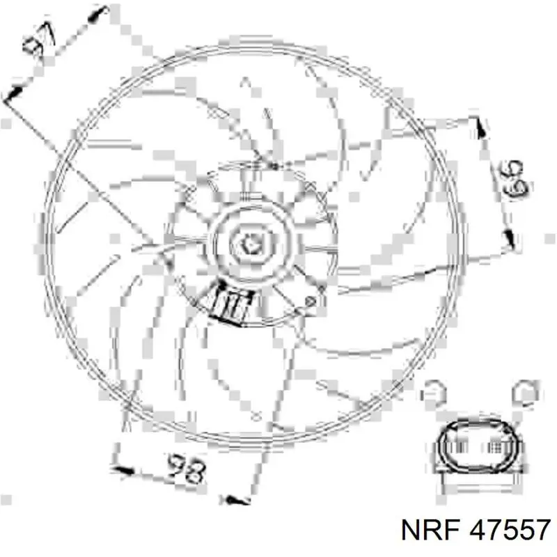 Ventilador (rodete +motor) refrigeración del motor con electromotor completo 47557 NRF