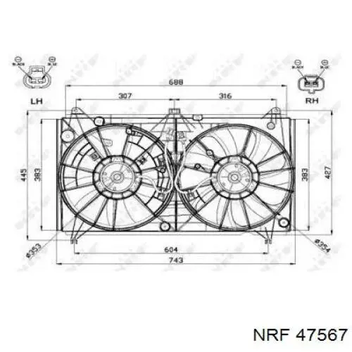 Motor de ventilador, Refrigeración, izquierdo 47567 NRF