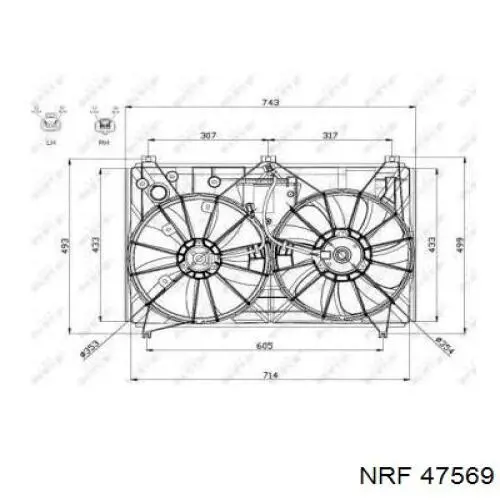 Вентилятор (крыльчатка) радиатора кондиционера NRF 47569