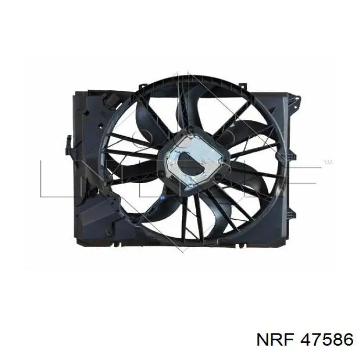 47586 NRF difusor do radiador de esfriamento, montado com motor e roda de aletas