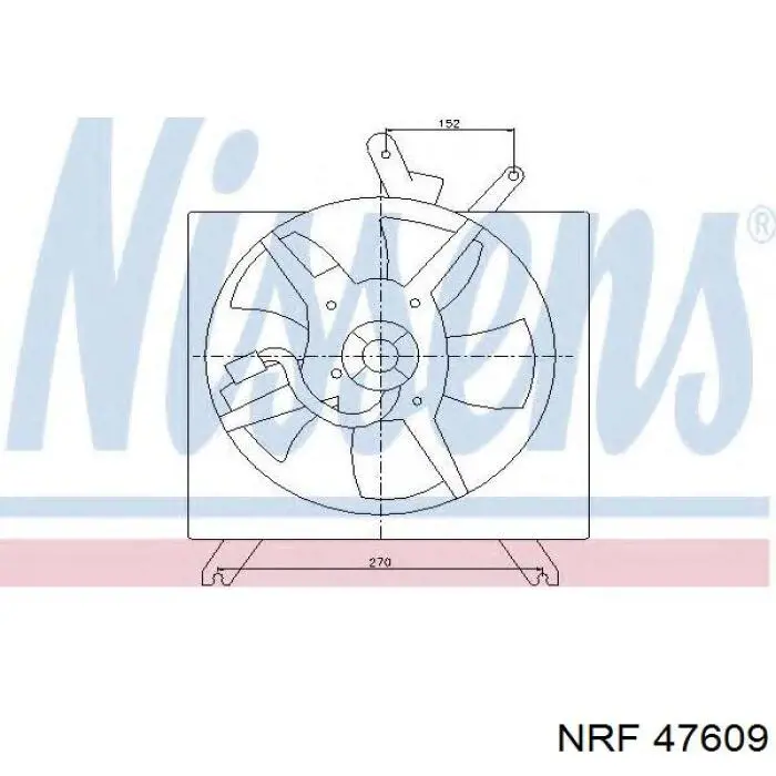 Difusor de radiador, ventilador de refrigeración, condensador del aire acondicionado, completo con motor y rodete 47609 NRF
