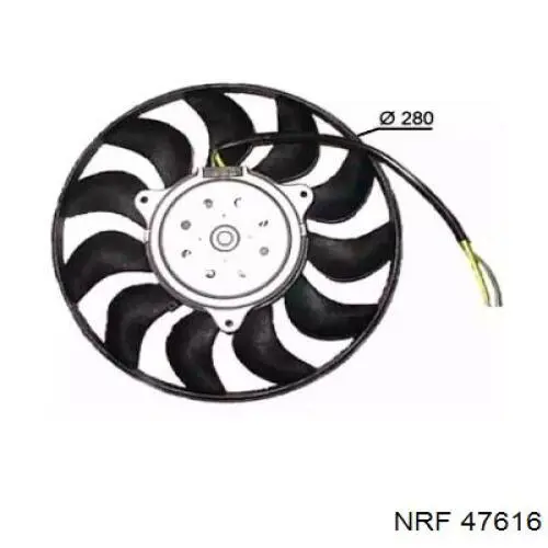 47616 NRF электровентилятор охлаждения в сборе (мотор+крыльчатка)