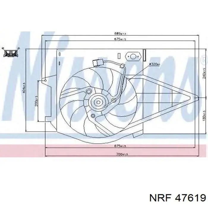 Ventilador (rodete +motor) refrigeración del motor con electromotor completo 47619 NRF
