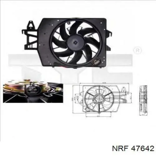 Диффузор радиатора охлаждения в сборе с крыльчаткой NRF 47642