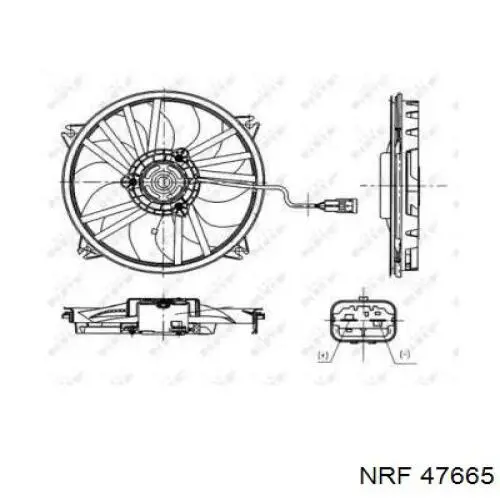 Ventilador (rodete +motor) refrigeración del motor con electromotor completo 47665 NRF