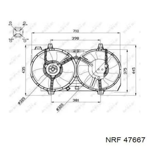 Электровентилятор охлаждения 47667 NRF