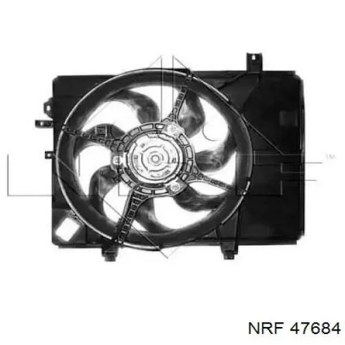 47684 NRF диффузор радиатора охлаждения, в сборе с мотором и крыльчаткой