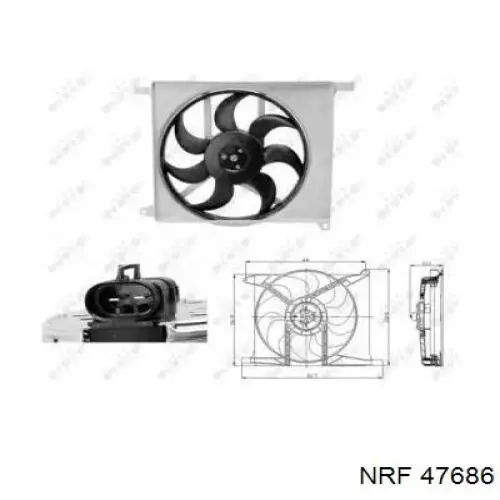 Ventilador (rodete +motor) refrigeración del motor con electromotor completo 47686 NRF