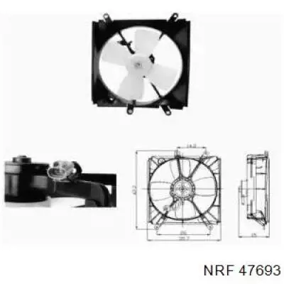 47693 NRF диффузор радиатора кондиционера, в сборе с крыльчаткой и мотором