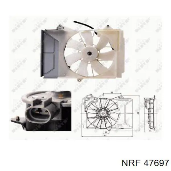 Difusor de radiador, ventilador de refrigeración, condensador del aire acondicionado, completo con motor y rodete 47697 NRF