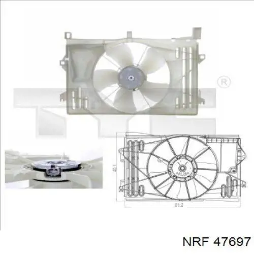 Диффузор радиатора охлаждения в сборе с мотором и крыльчаткой NRF 47697 цена, от 124.49 USD