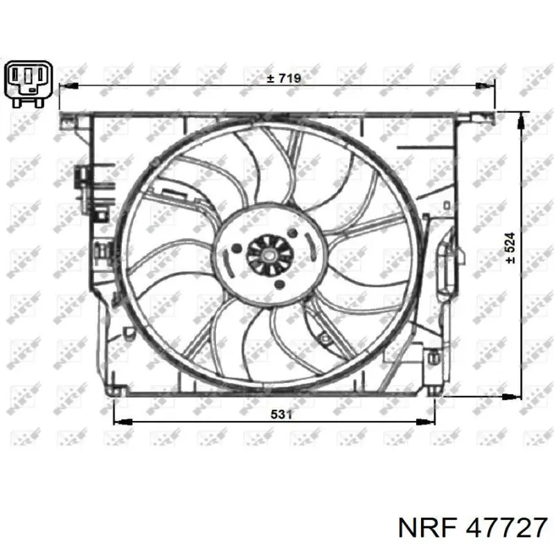 Difusor do radiador de esfriamento, montado com motor e roda de aletas para BMW 7 (F01, F02, F03, F04)