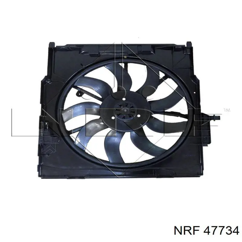 47734 NRF difusor do radiador de aparelho de ar condicionado, montado com roda de aletas e o motor
